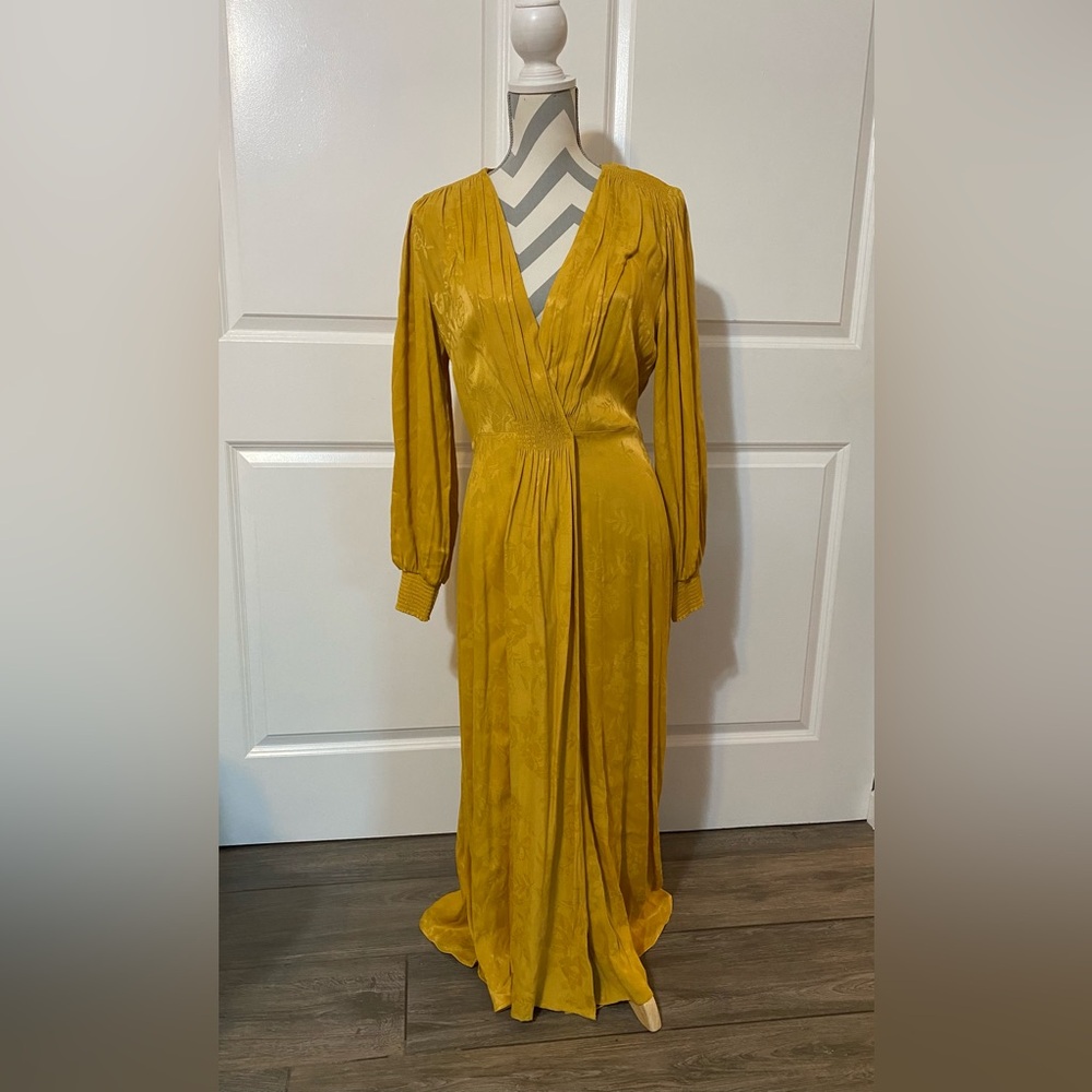 & Other Stories 8 Ruched Jacquard Midi Dress